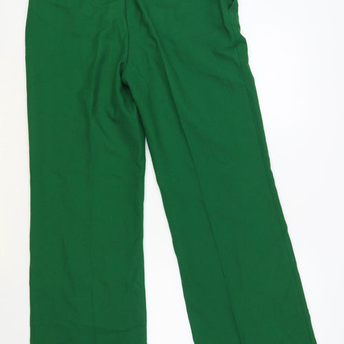 Zara Womens Green Polyester Dress Pants Trousers Size L L32 in Regular Zip