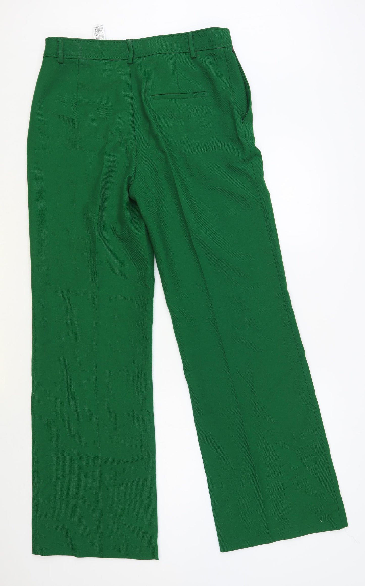 Zara Womens Green Polyester Dress Pants Trousers Size L L32 in Regular Zip