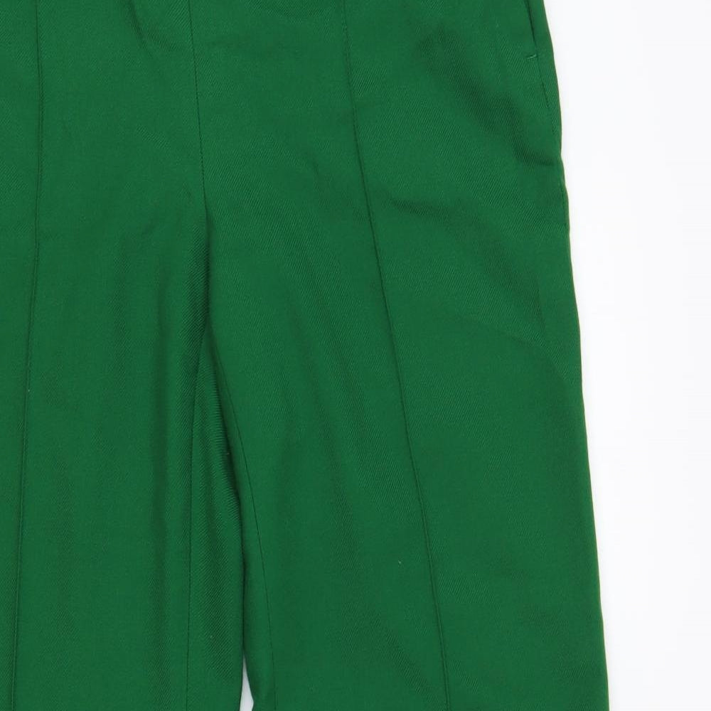 Zara Womens Green Polyester Dress Pants Trousers Size L L32 in Regular Zip