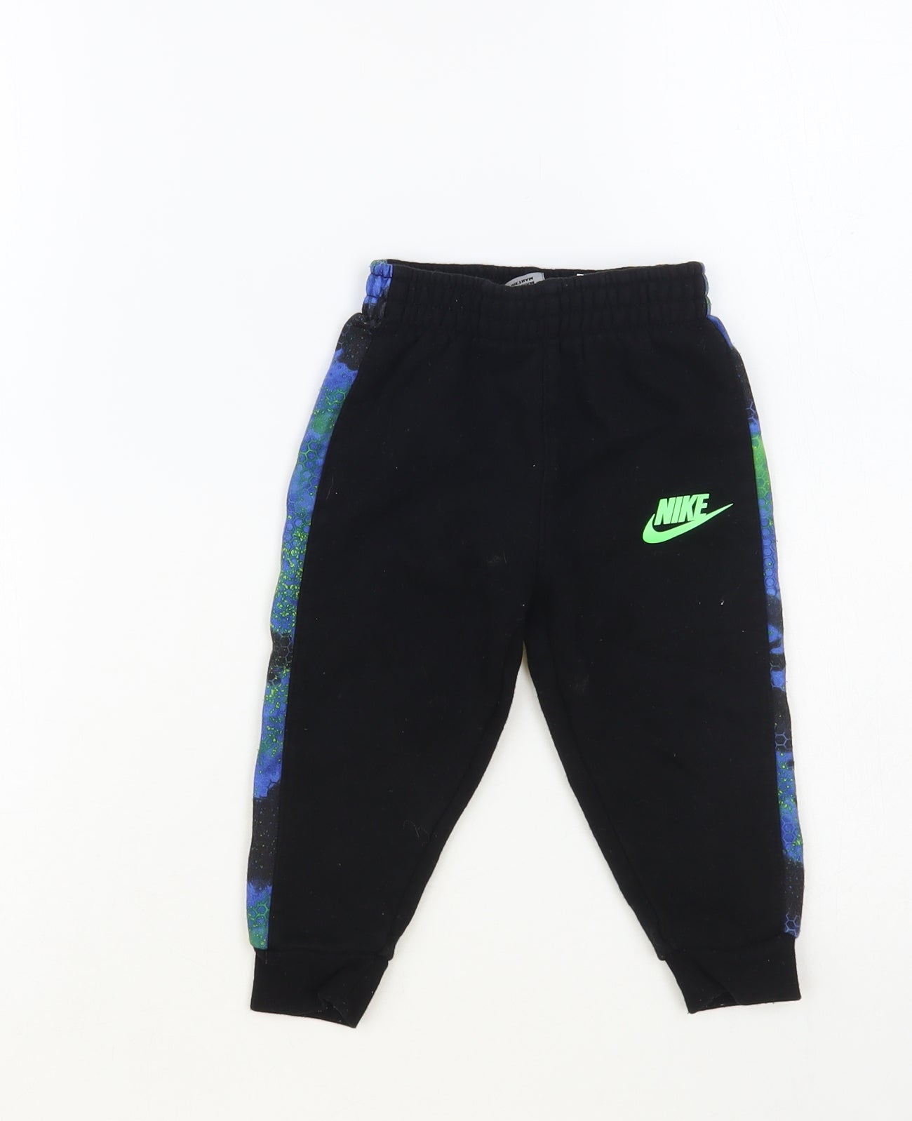Nike Baby Black Geometric Cotton Jogger Trousers Size 18 Months Pullover