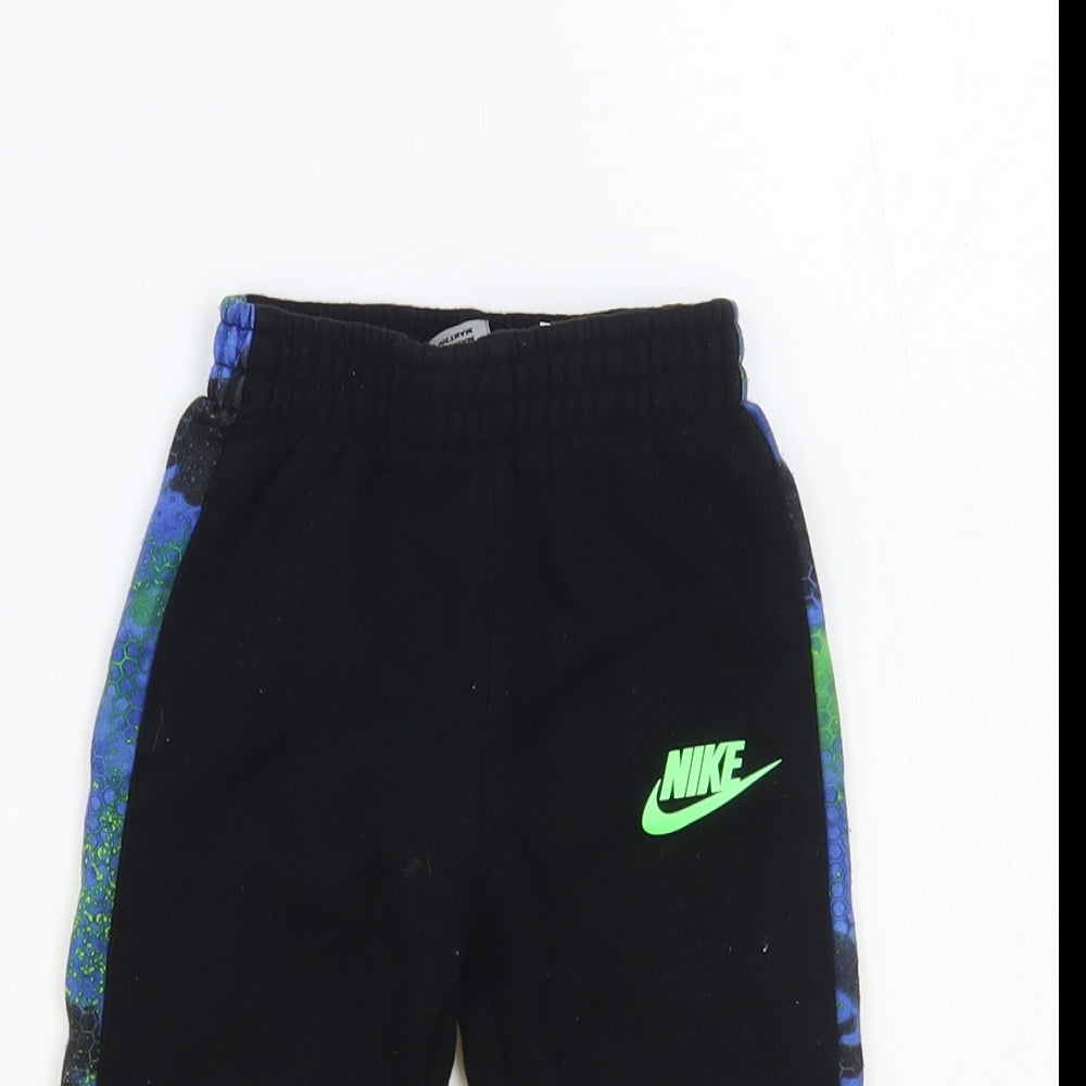Nike Baby Black Geometric Cotton Jogger Trousers Size 18 Months Pullover