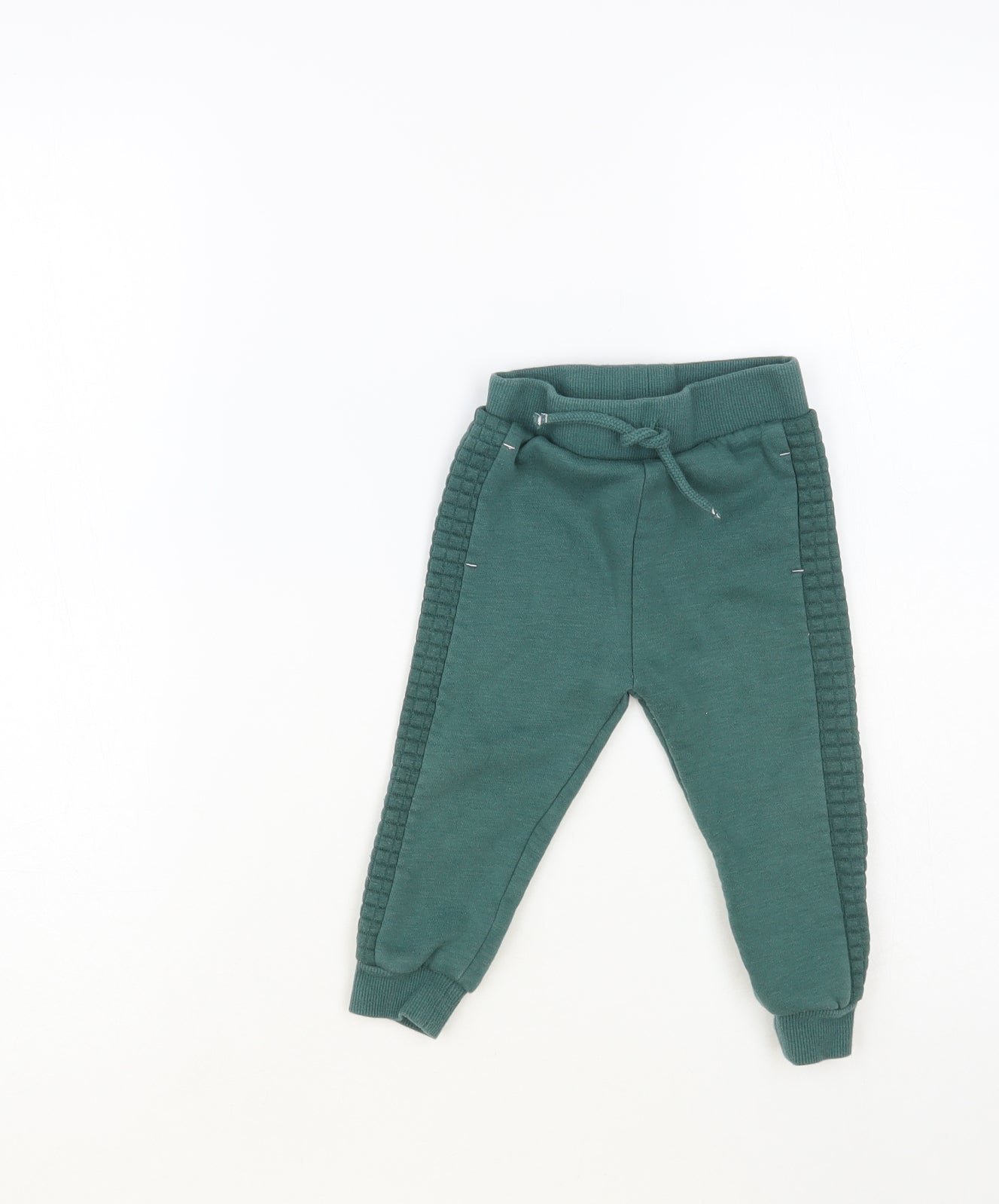 Primark Baby Green Cotton Jogger Trousers Size 12-18 Months Drawstring
