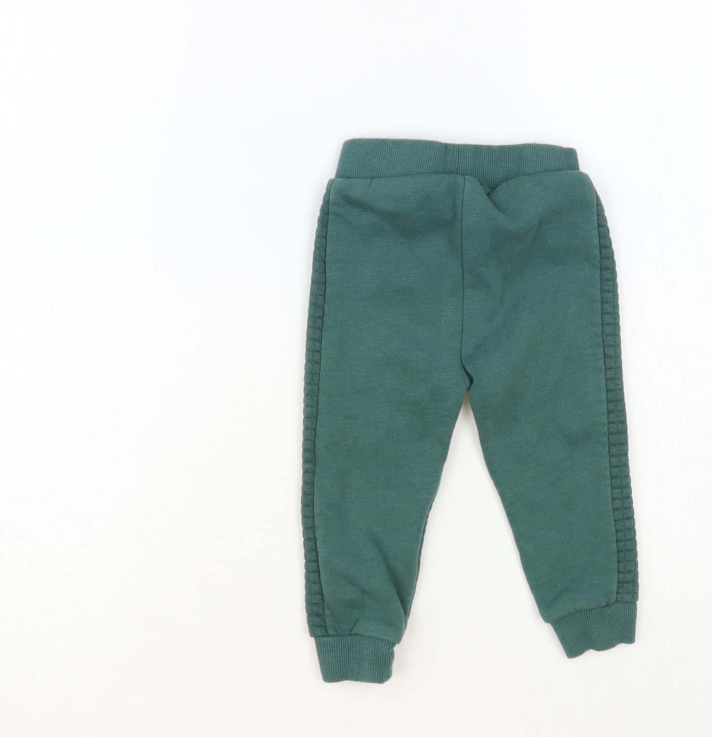 Primark Baby Green Cotton Jogger Trousers Size 12-18 Months Drawstring