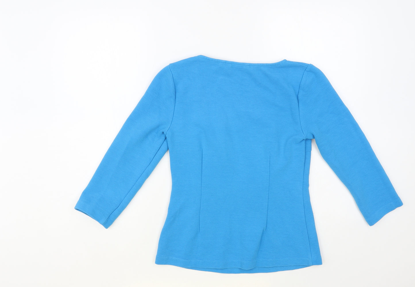 Boden Womens Blue Cotton Basic T-Shirt Size 8 Scoop Neck