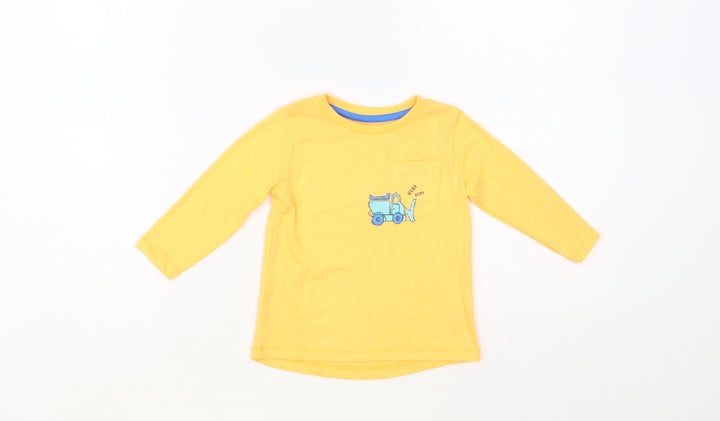 Dunnes Stores Baby Orange Polyester Pullover T-Shirt Size 9-12 Months Crew Neck Pullover - Digger