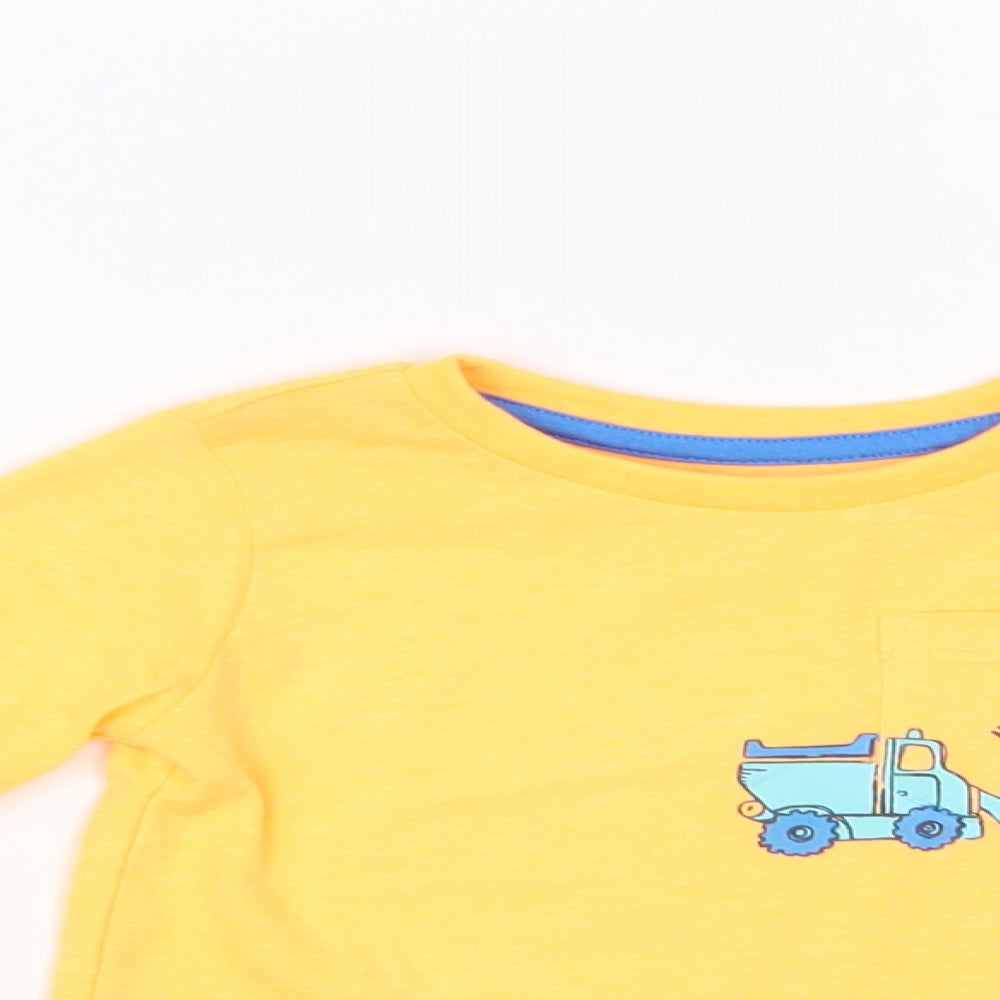 Dunnes Stores Baby Orange Polyester Pullover T-Shirt Size 9-12 Months Crew Neck Pullover - Digger