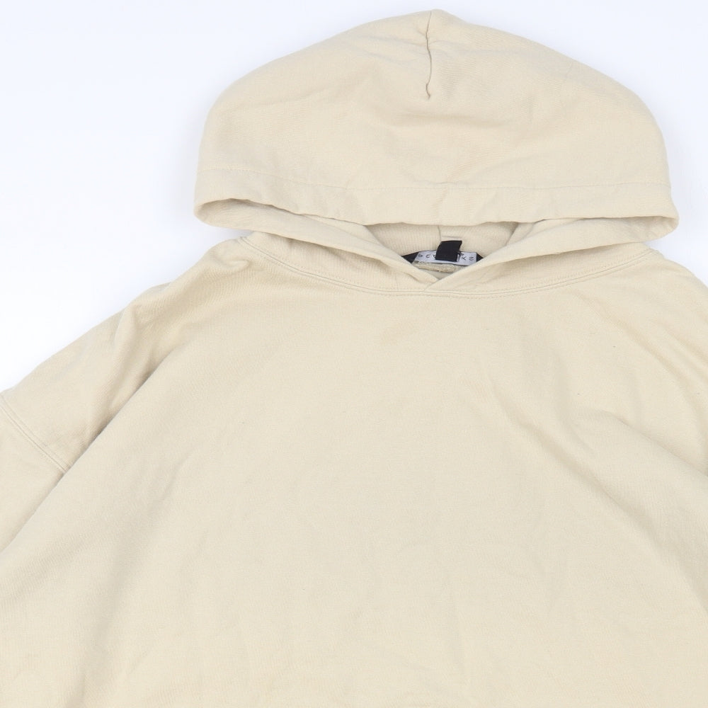 Peacocks Womens Beige Cotton Pullover Hoodie Size XL Pullover