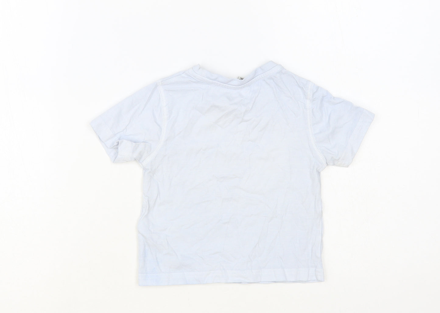 River Island Baby Blue Cotton Basic T-Shirt Size 12-18 Months Crew Neck Pullover - Exclusive