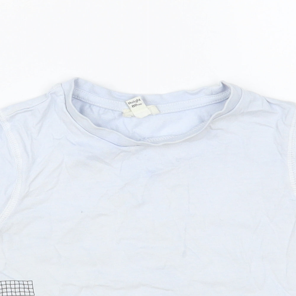River Island Baby Blue Cotton Basic T-Shirt Size 12-18 Months Crew Neck Pullover - Exclusive