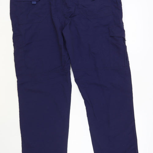SINCE 1981 Womens Blue Polyester Cargo Trousers Size XL L33 in Regular Button