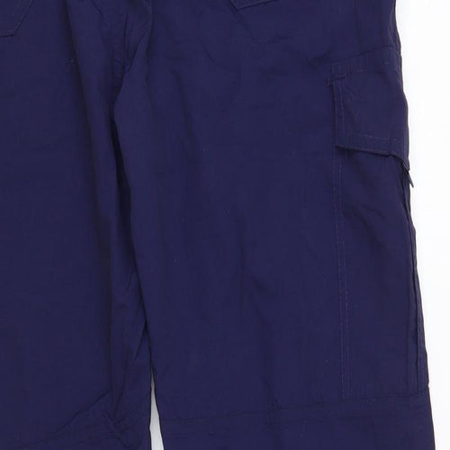 SINCE 1981 Womens Blue Polyester Cargo Trousers Size XL L33 in Regular Button
