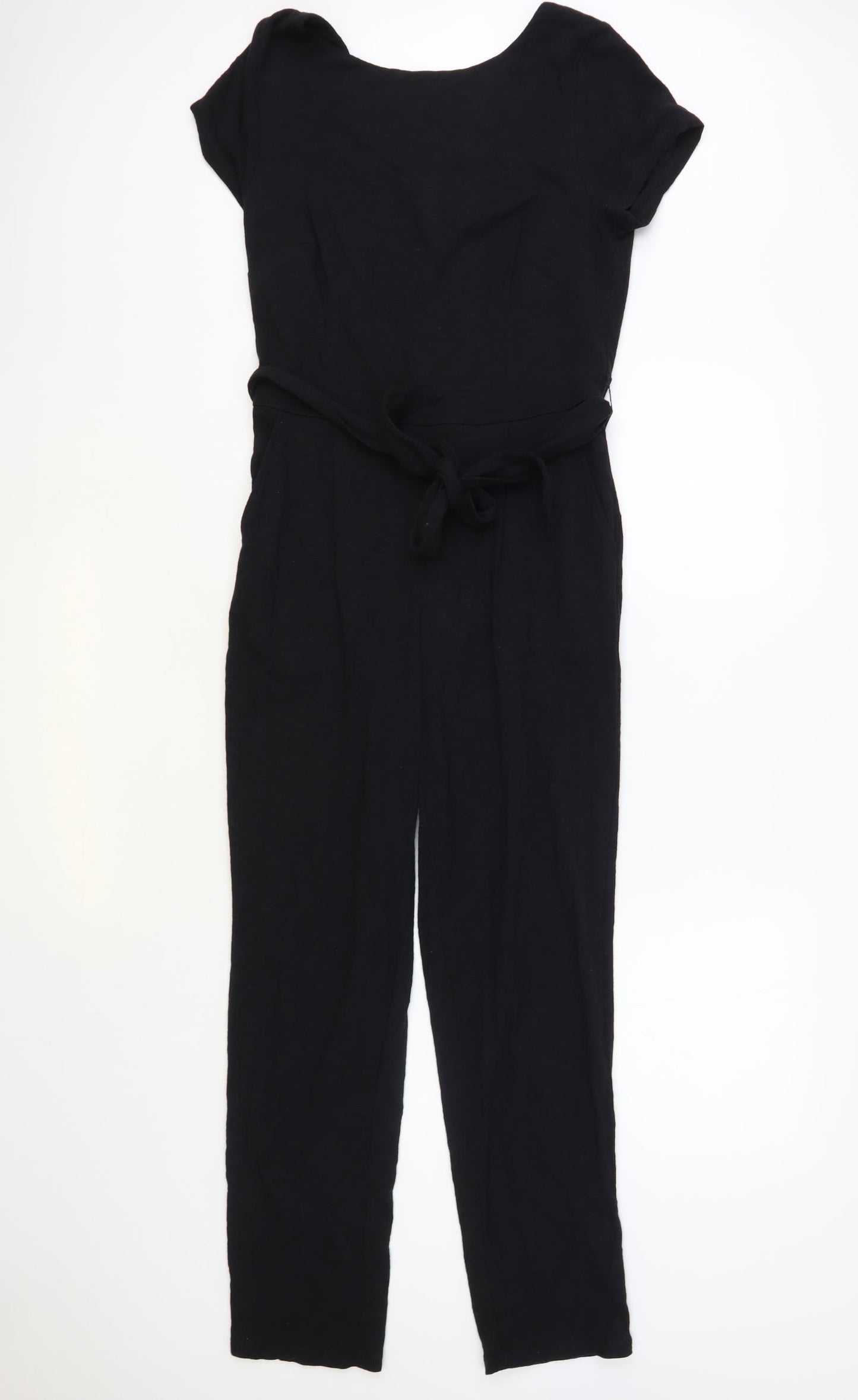 Boden Womens Black Cotton Jumpsuit One-Piece Size 10 L26 in Zip