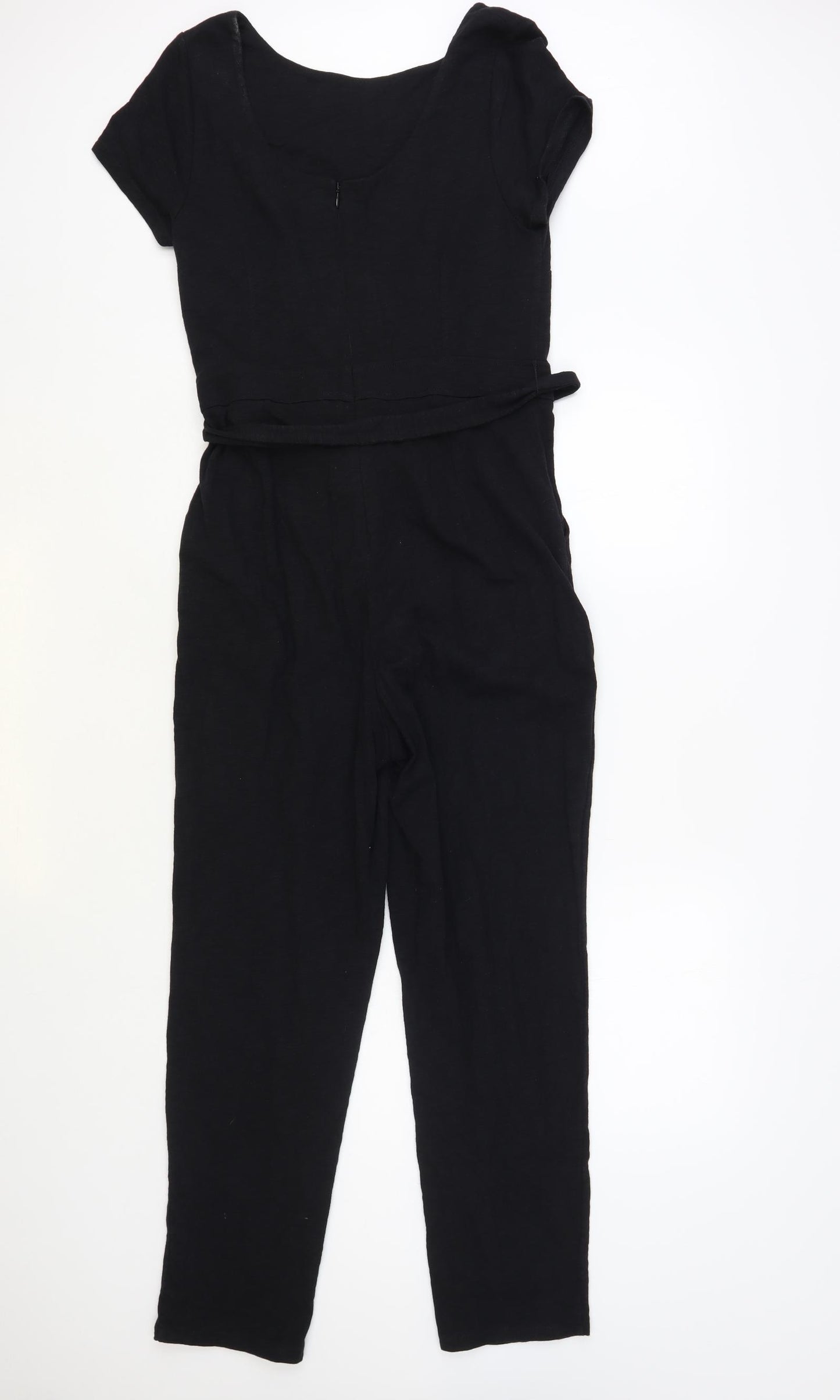 Boden Womens Black Cotton Jumpsuit One-Piece Size 10 L26 in Zip