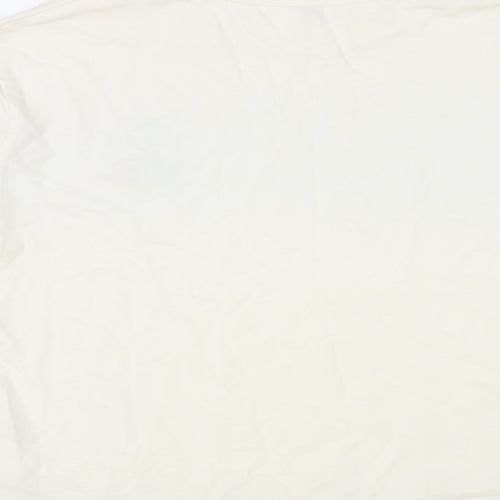 H&M Womens Ivory Cotton Pullover Sweatshirt Size M - No Bad Vibes