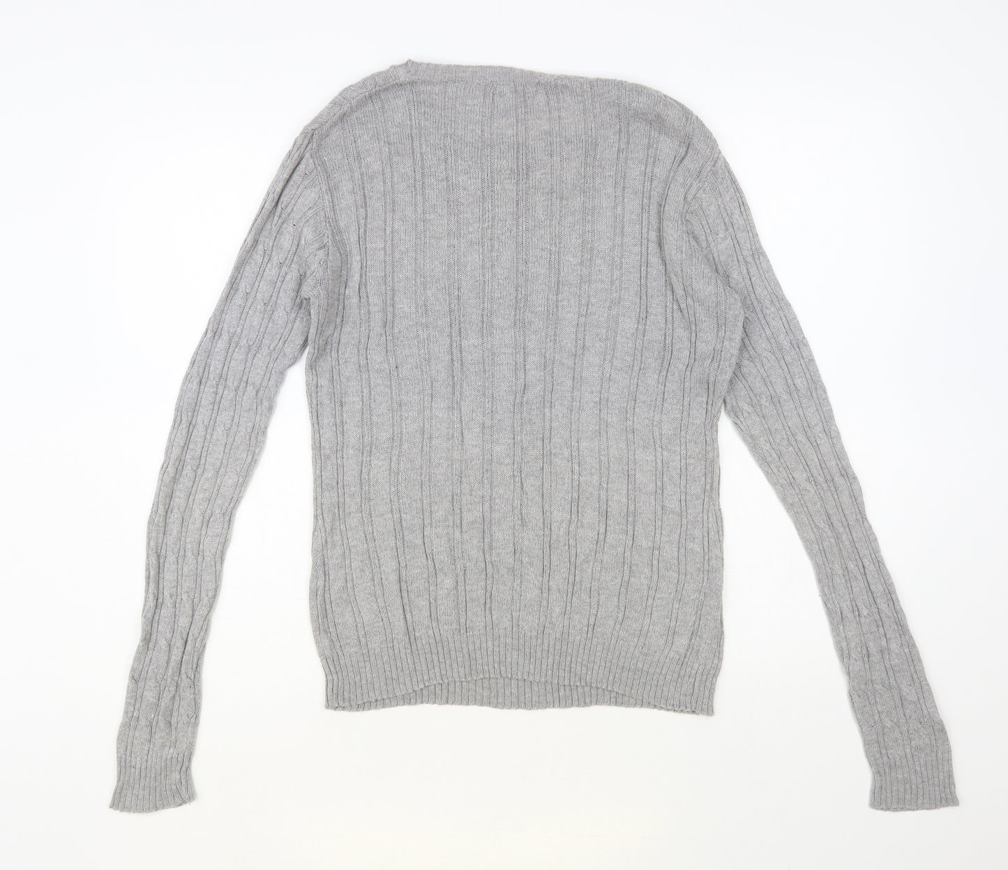 Brave Soul Womens Grey Round Neck Viscose Pullover Jumper Size M