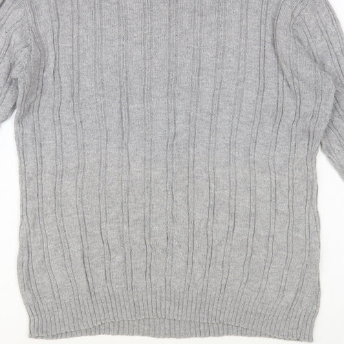 Brave Soul Womens Grey Round Neck Viscose Pullover Jumper Size M