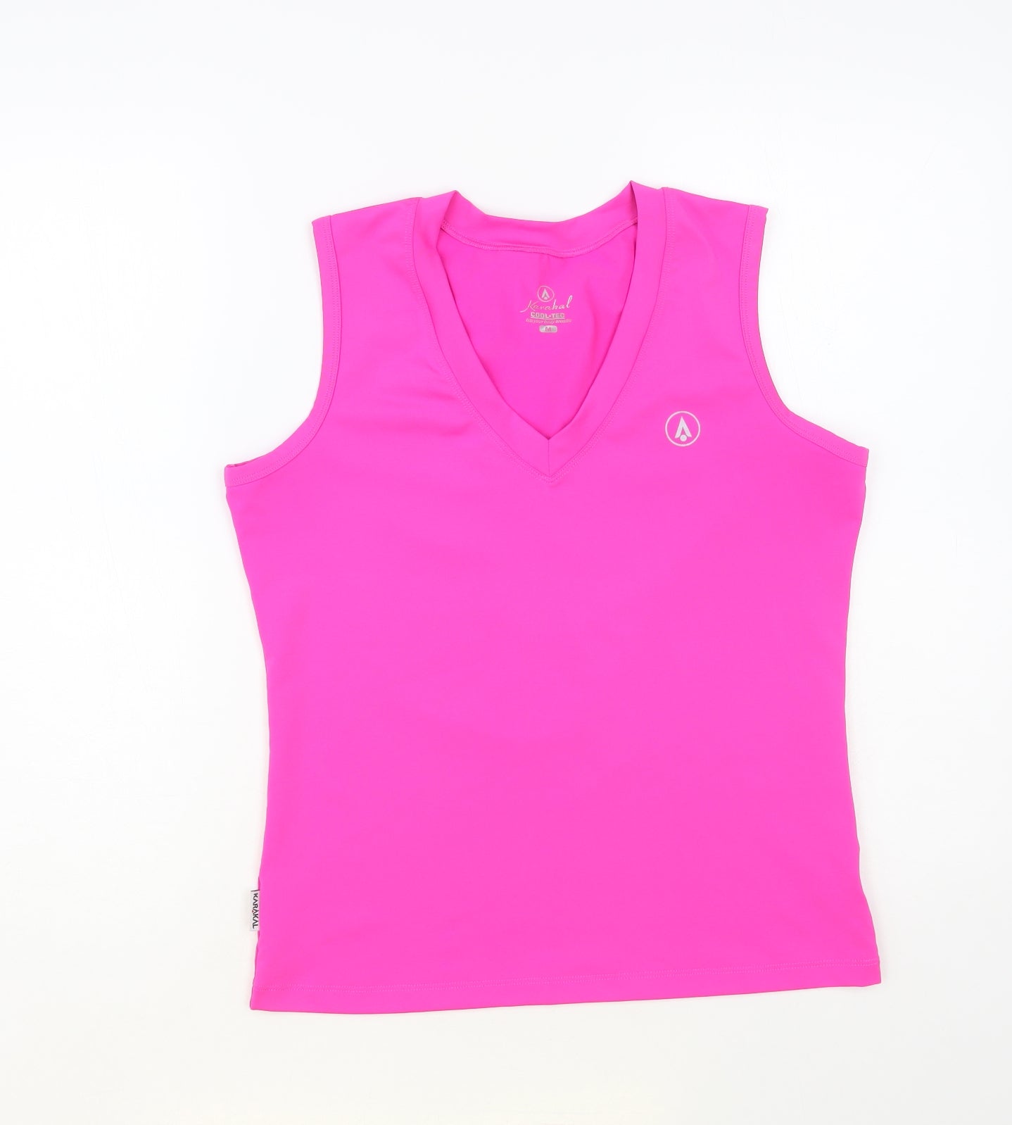 Karakal Womens Pink Polyester Basic Tank Size M V-Neck