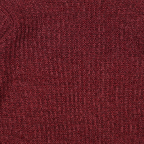 George Mens Red Crew Neck Acrylic Pullover Jumper Size L