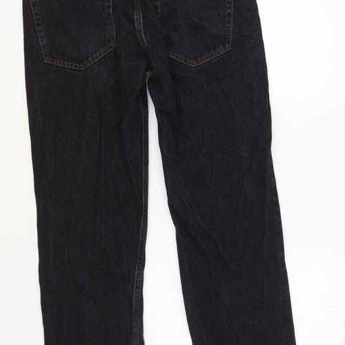 George Mens Black Cotton Straight Jeans Size 32 in L30 in Regular Button