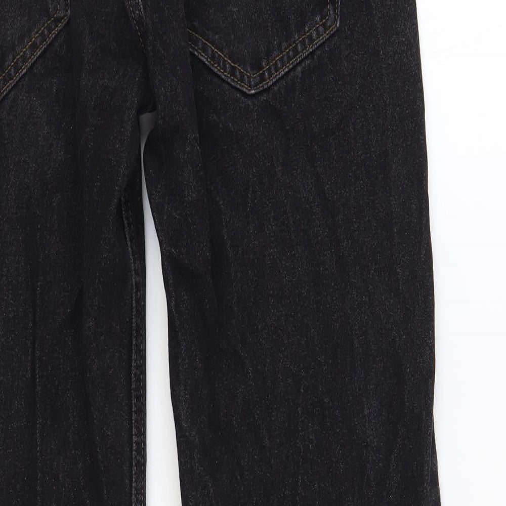 George Mens Black Cotton Straight Jeans Size 32 in L30 in Regular Button
