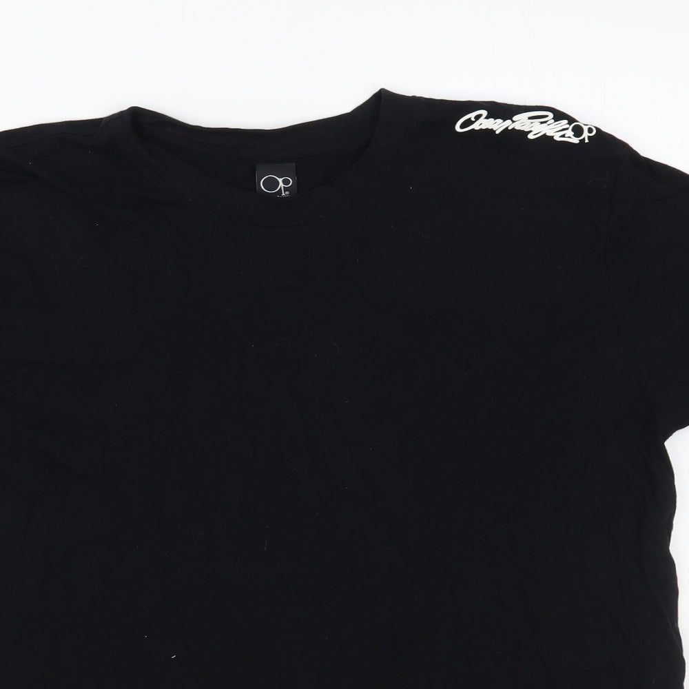 Ocean Pacific Mens Black Cotton T-Shirt Size L Crew Neck