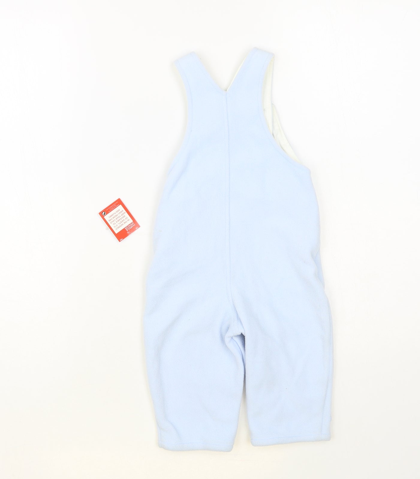 Marks and Spencer Baby Blue Polyester Dungaree Outfit/Set Size 9-12 Months Snap - Train