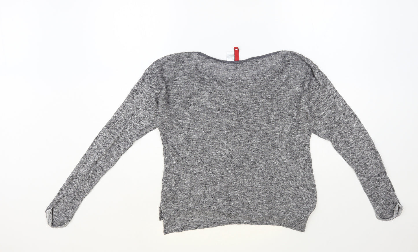 H&M Womens Grey Boat Neck Viscose Pullover Jumper Size S