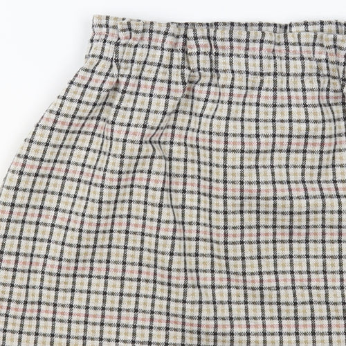 Primark Girls Grey Check Polyester A-Line Skirt Size 5-6 Years Regular Pull On