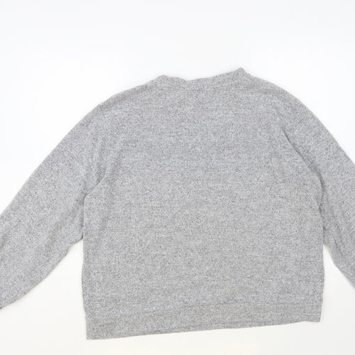 Dorothy Perkins Womens Grey Round Neck Polyester Pullover Jumper Size 16 - Lace Detail