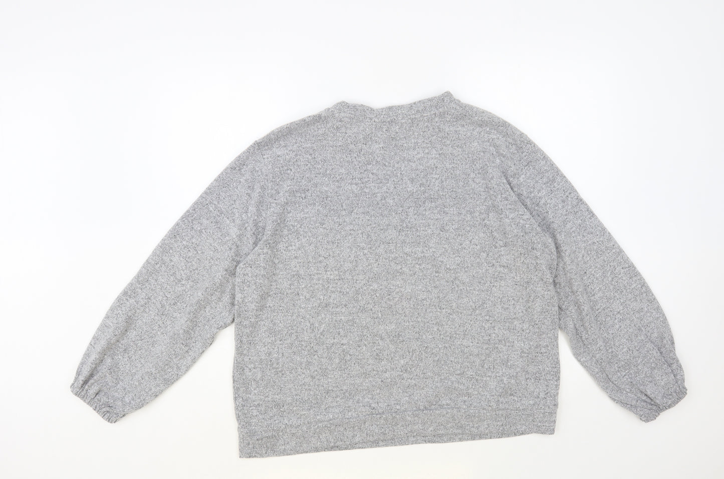 Dorothy Perkins Womens Grey Round Neck Polyester Pullover Jumper Size 16 - Lace Detail