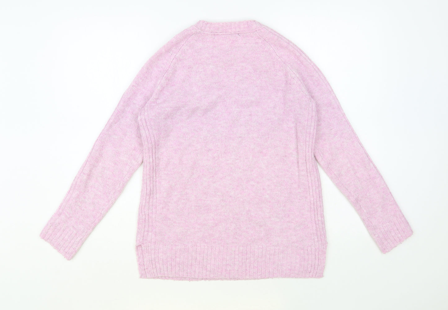 Marks and Spencer Womens Pink Crew Neck Acrylic Pullover Jumper Size XS