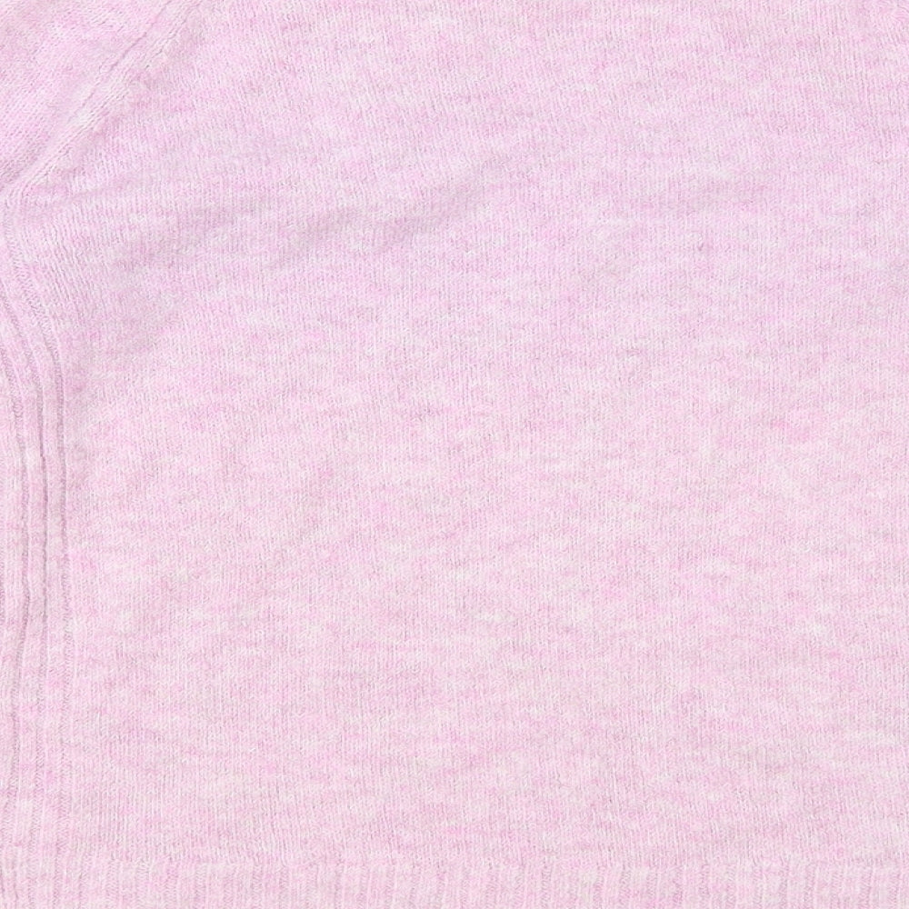 Marks and Spencer Womens Pink Crew Neck Acrylic Pullover Jumper Size XS