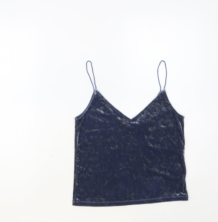 H&M Womens Blue Polyester Camisole Blouse Size XS V-Neck