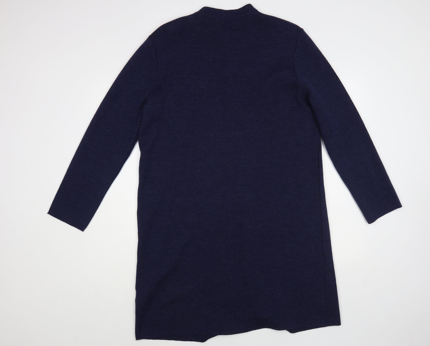 Marks and Spencer Womens Blue Round Neck Wool Cardigan Jumper Size 18