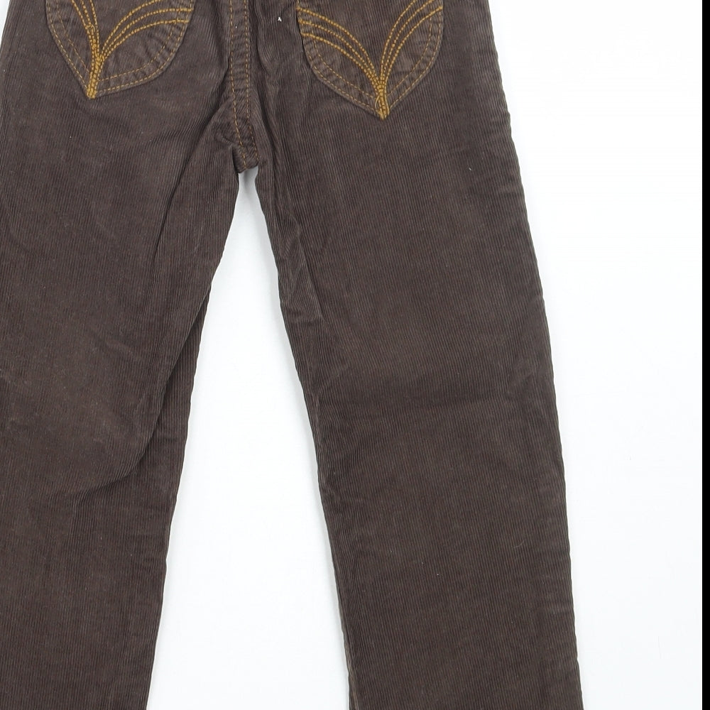 Zara Girls Brown Cotton Straight Jeans Size 5-6 Years Regular Zip