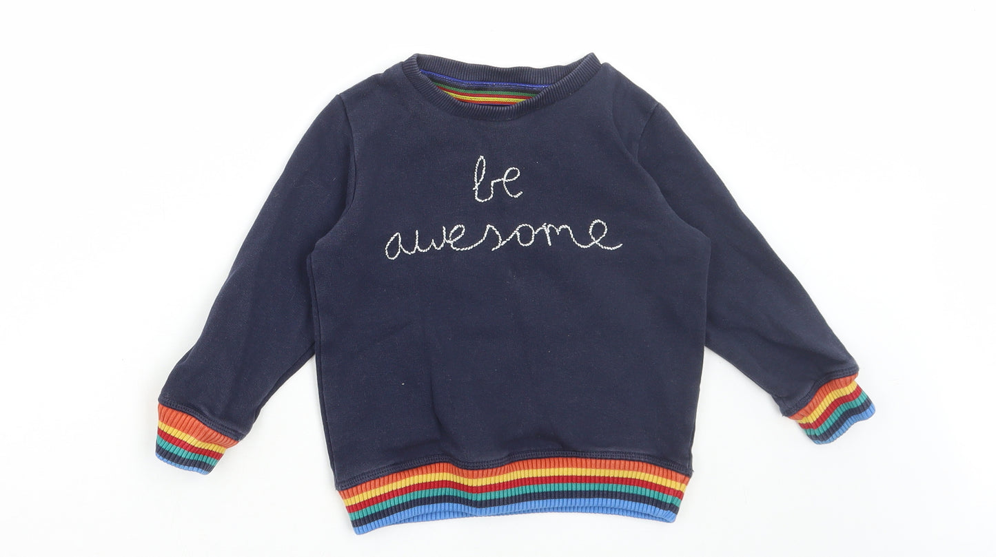 NEXT Boys Blue Striped Cotton Pullover Jumper Size 18-24 Months Pullover - Be Awesome