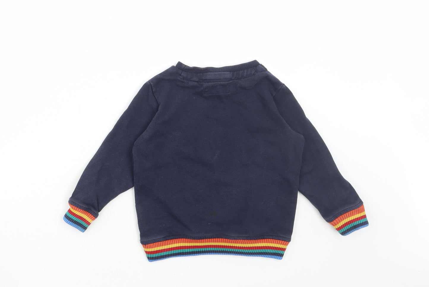 NEXT Boys Blue Striped Cotton Pullover Jumper Size 18-24 Months Pullover - Be Awesome