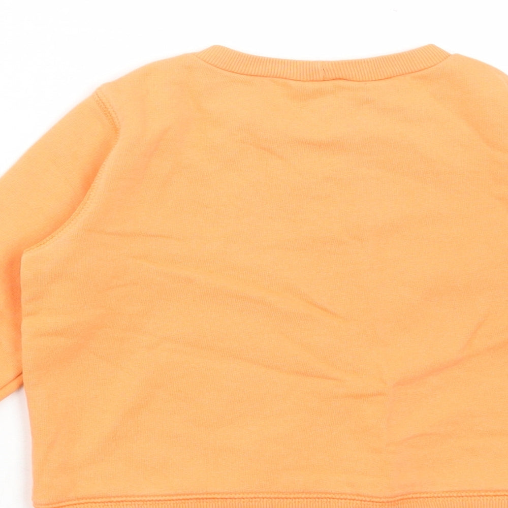 United Colors of Benetton Boys Orange Round Neck Cotton Pullover Jumper Size 2 Years Pullover - Benetton