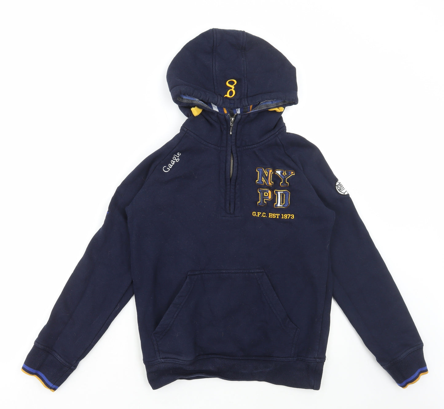 Gaagle Boys Blue Cotton Pullover Hoodie Size 10-11 Years Zip - NYPD