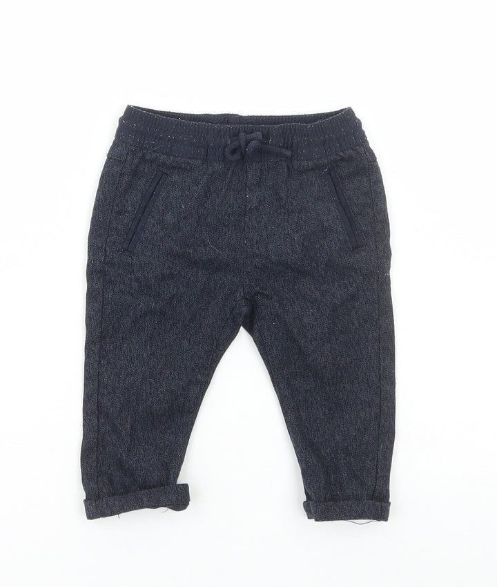 Matalan Boys Blue Polyester Jogger Trousers Size 3-6 Months Drawstring