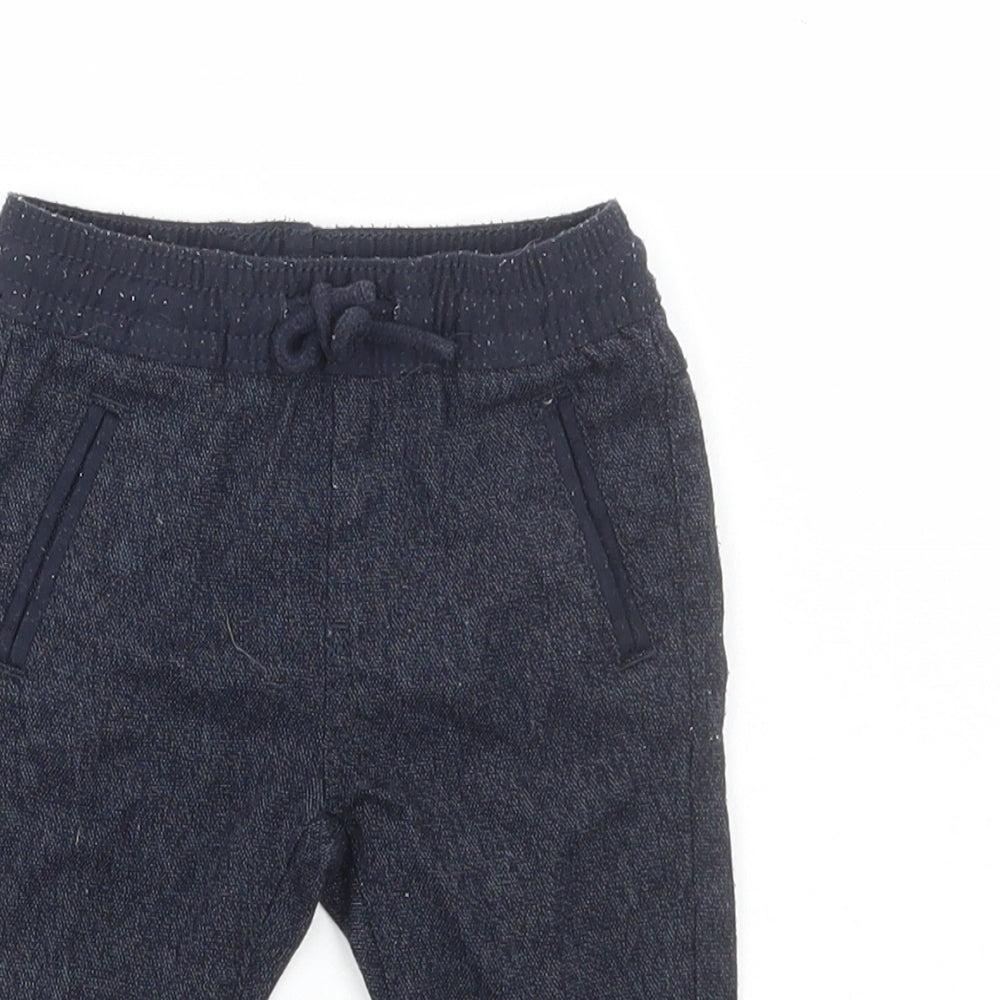 Matalan Boys Blue Polyester Jogger Trousers Size 3-6 Months Drawstring