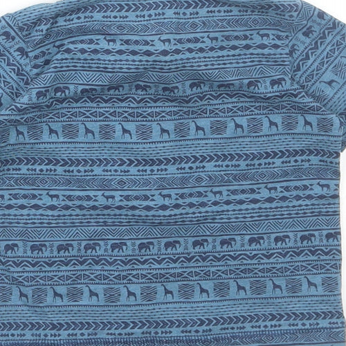 Matalan Boys Blue Geometric Cotton Pullover Polo Size 3-6 Months Collared Button - Animal print