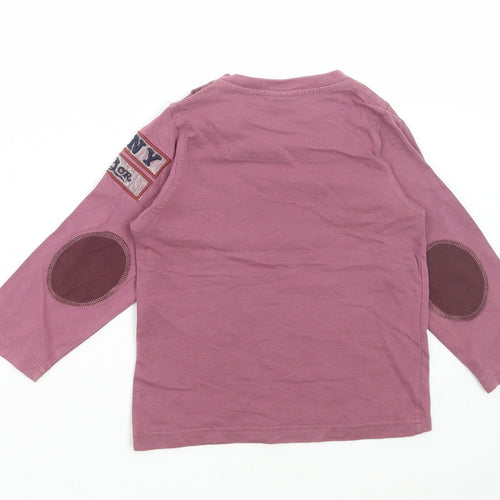 Sergent Major Girls Purple Polyester Basic T-Shirt Size 3 Years Round Neck Snap - New York