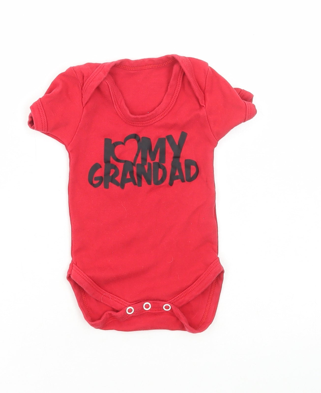 Preworn Baby Red Cotton Bodysuit Outfit/Set Size 0-3 Months Snap - I Love My Grandad