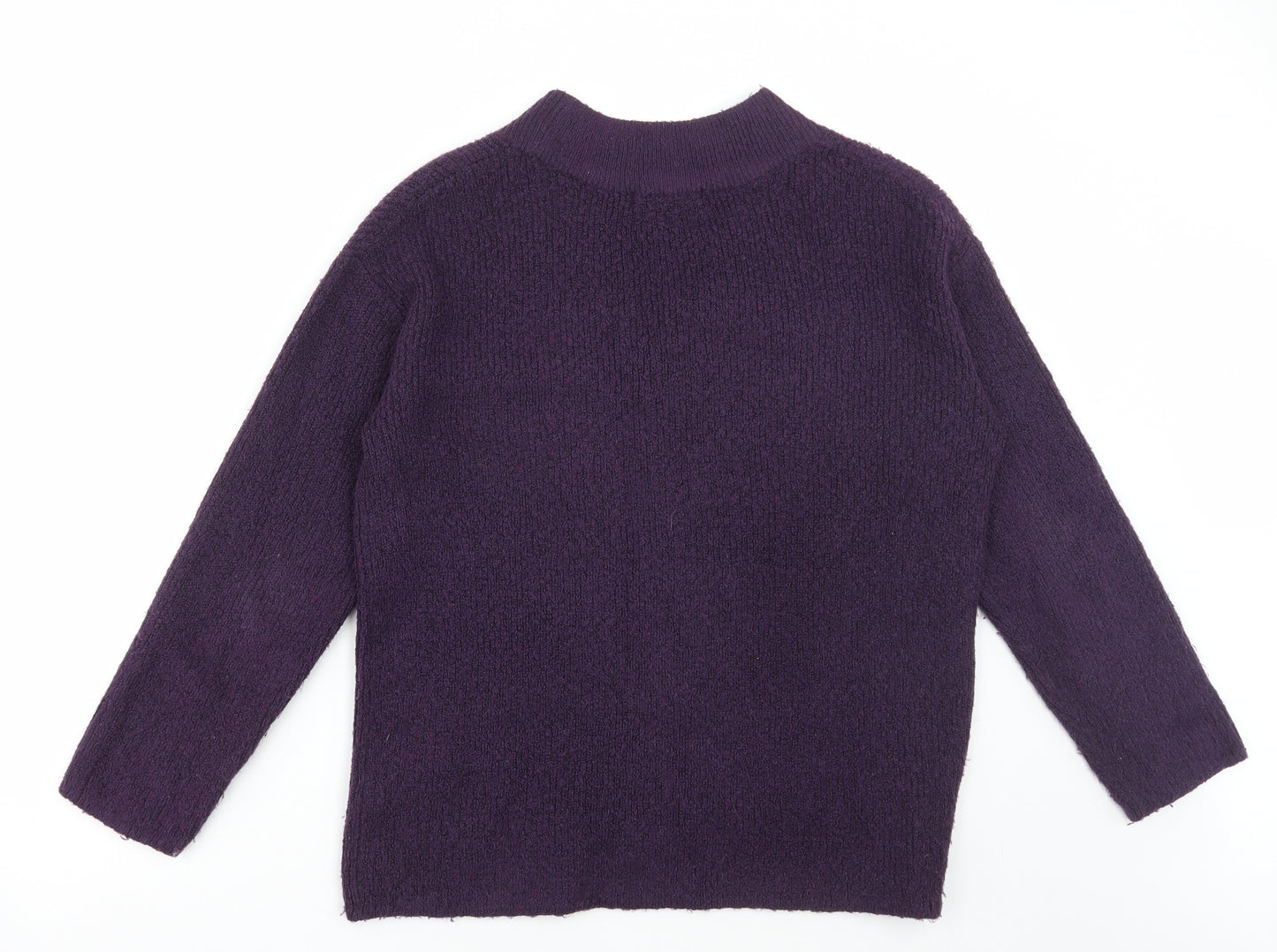 Dunnes Stores Womens Purple V-Neck Acrylic Pullover Jumper Size 8