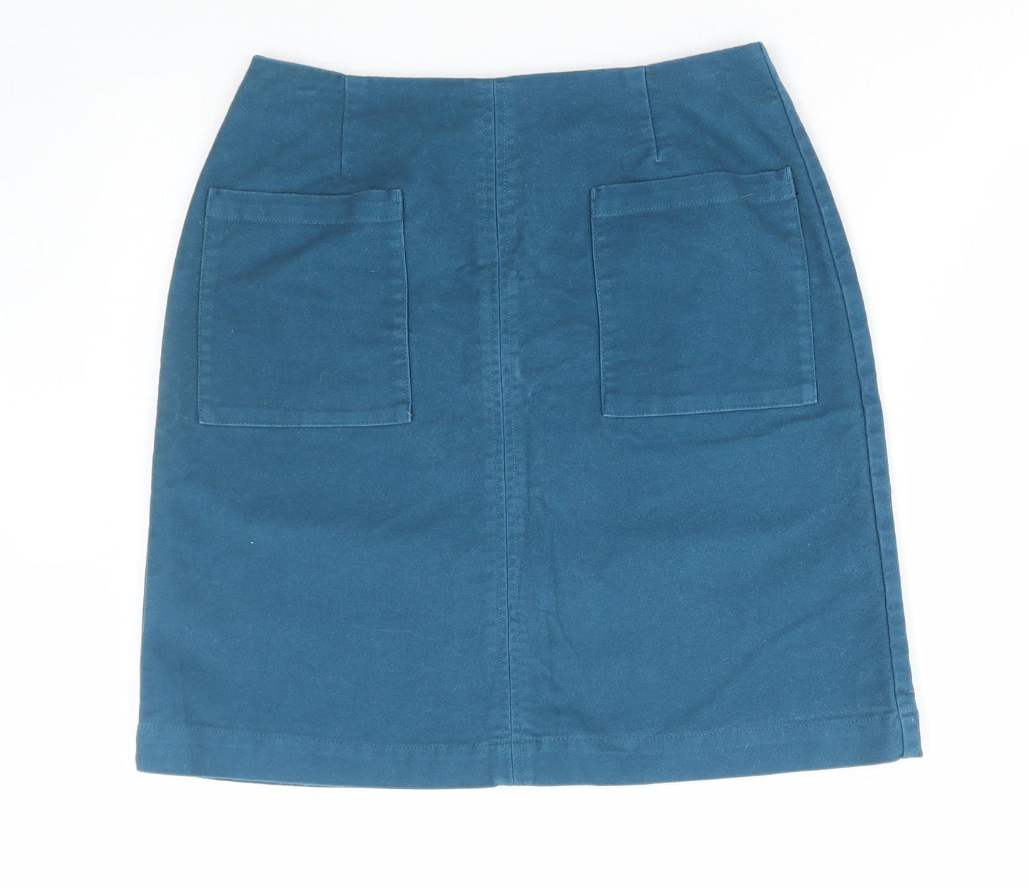 Boden Womens Blue Cotton Mini Skirt Size 10 Zip