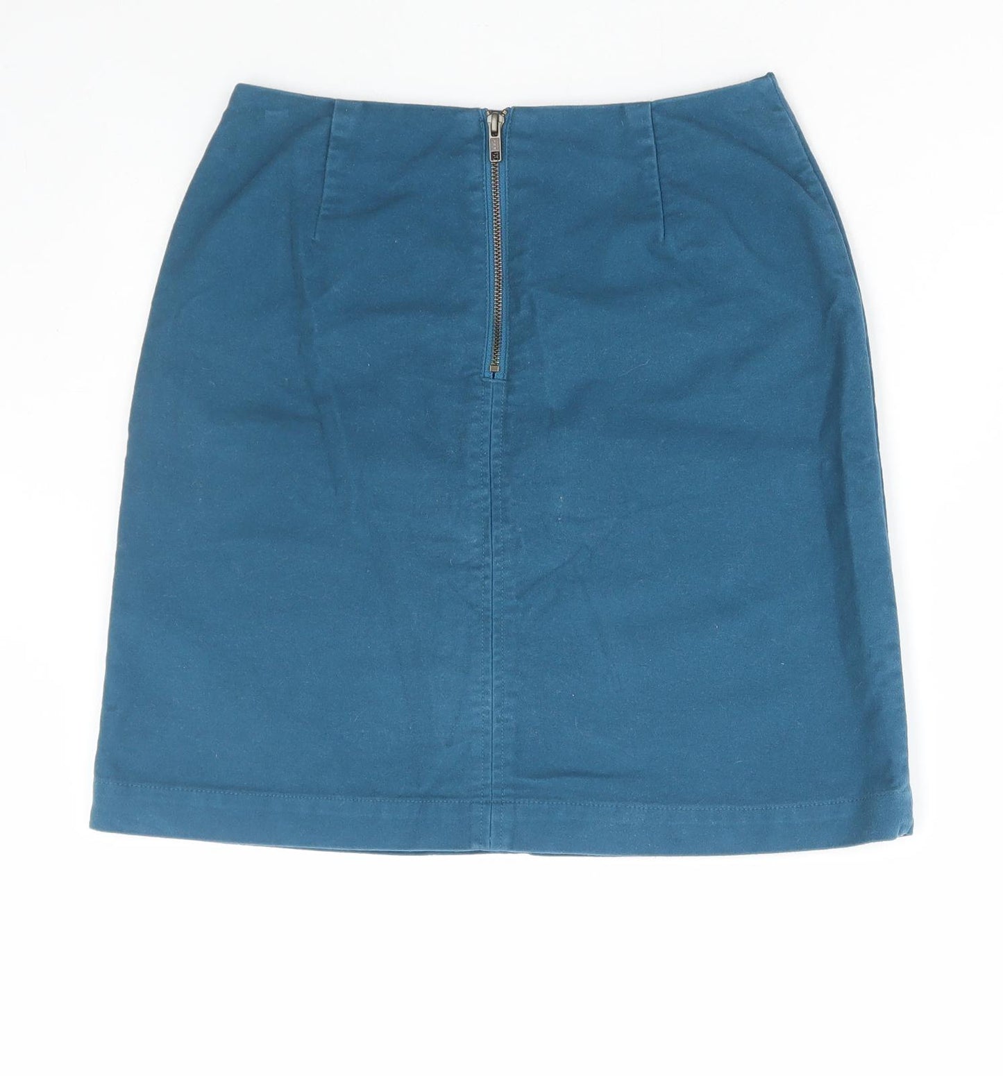Boden Womens Blue Cotton Mini Skirt Size 10 Zip