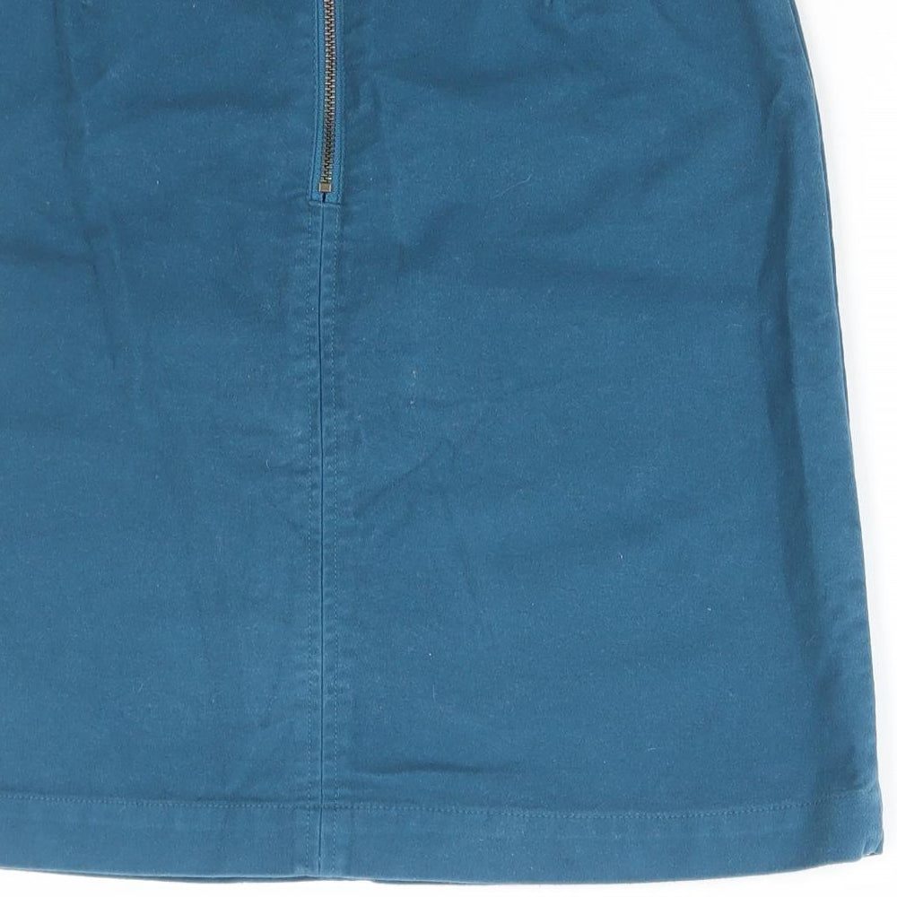Boden Womens Blue Cotton Mini Skirt Size 10 Zip