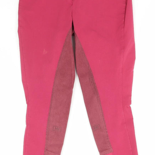 Hy Performanc Womens Pink Polyester Track Pants Trousers Size 28 in L28 in Regular Hook & Eye - Jodhpurs