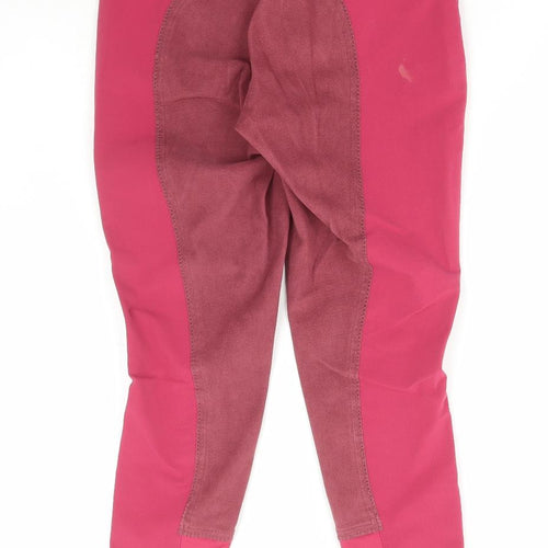 Hy Performanc Womens Pink Polyester Track Pants Trousers Size 28 in L28 in Regular Hook & Eye - Jodhpurs